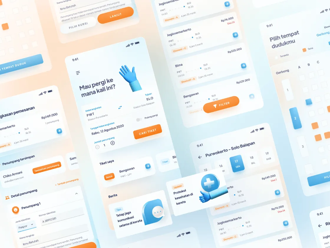 Train Ticketing App for Figma and Adobe XD