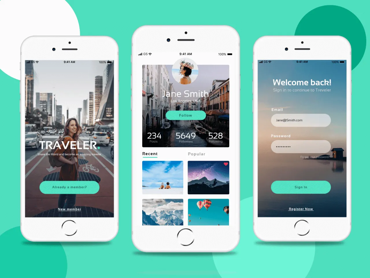Traveler App Concept for Figma and Adobe XD