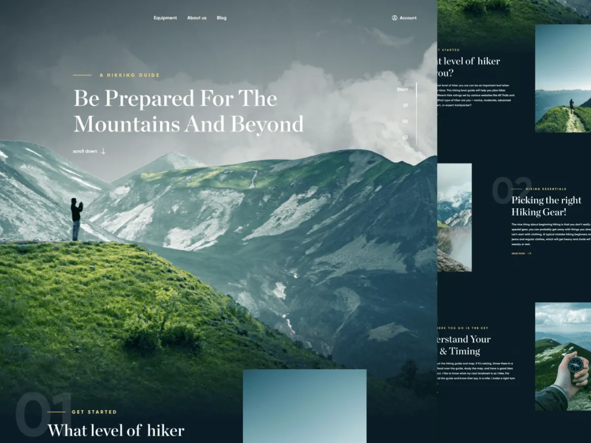 Traveling Website Template for Figma and Adobe XD