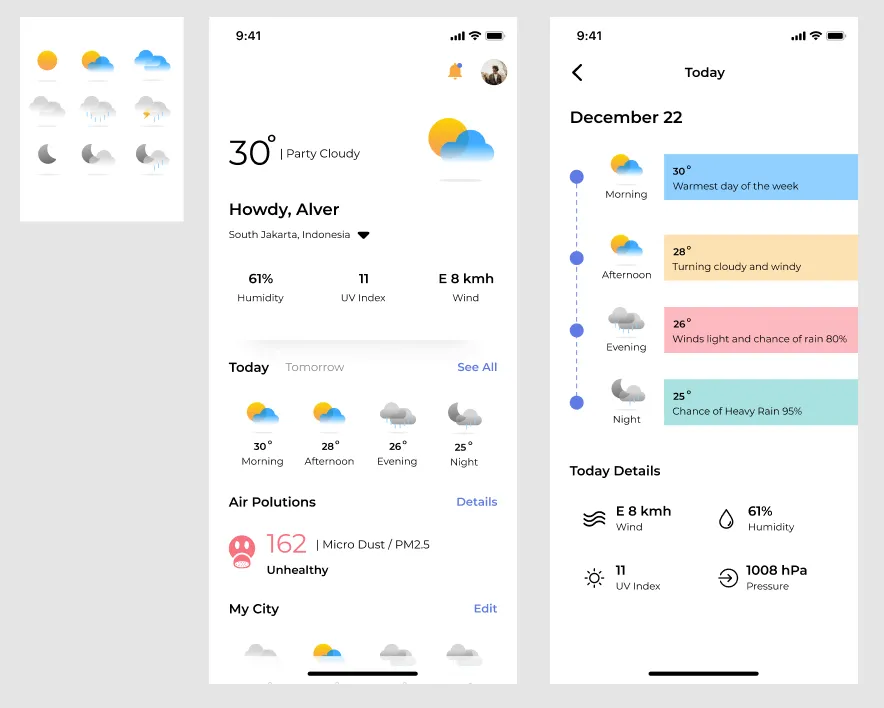 Weather App Concept for Figma and Adobe XD