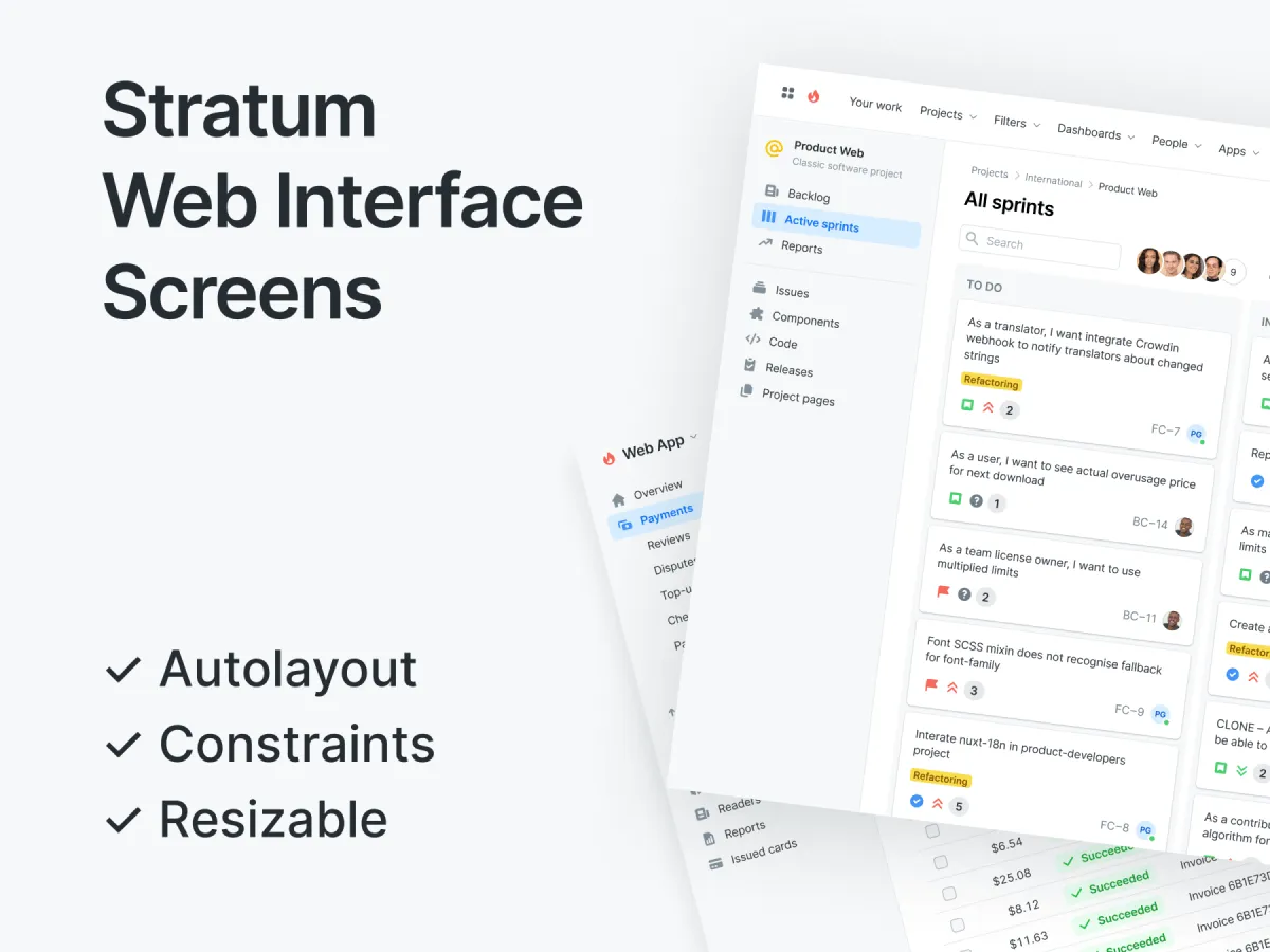 Web Interface Screens for Figma and Adobe XD
