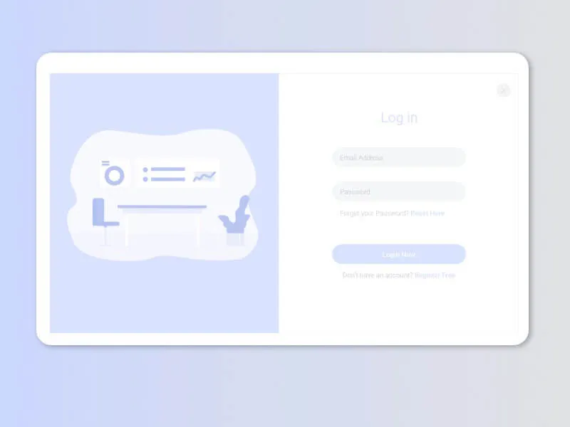 Work Desk Login Illustration for Figma and Adobe XD