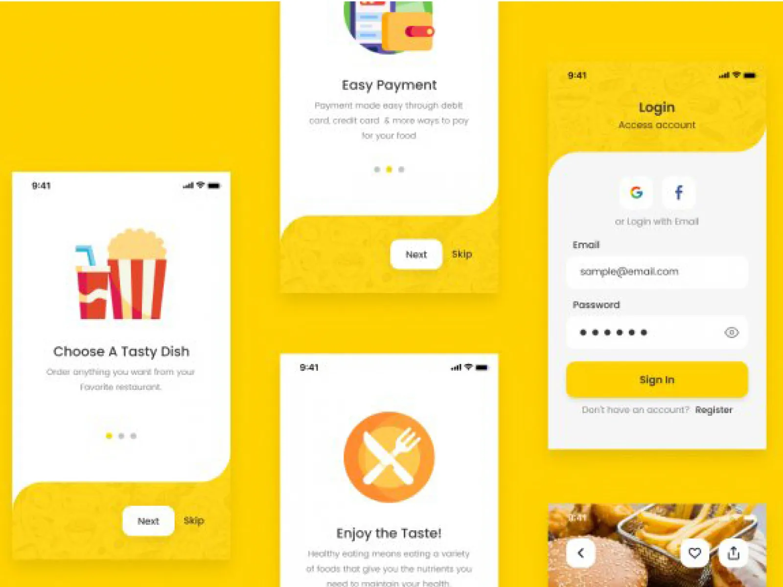 FREE Food Delivery UI Kit for Figma and Adobe XD