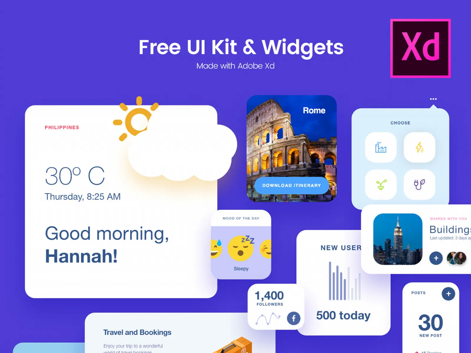 Free UI Kit & Widgets for Figma and Adobe XD