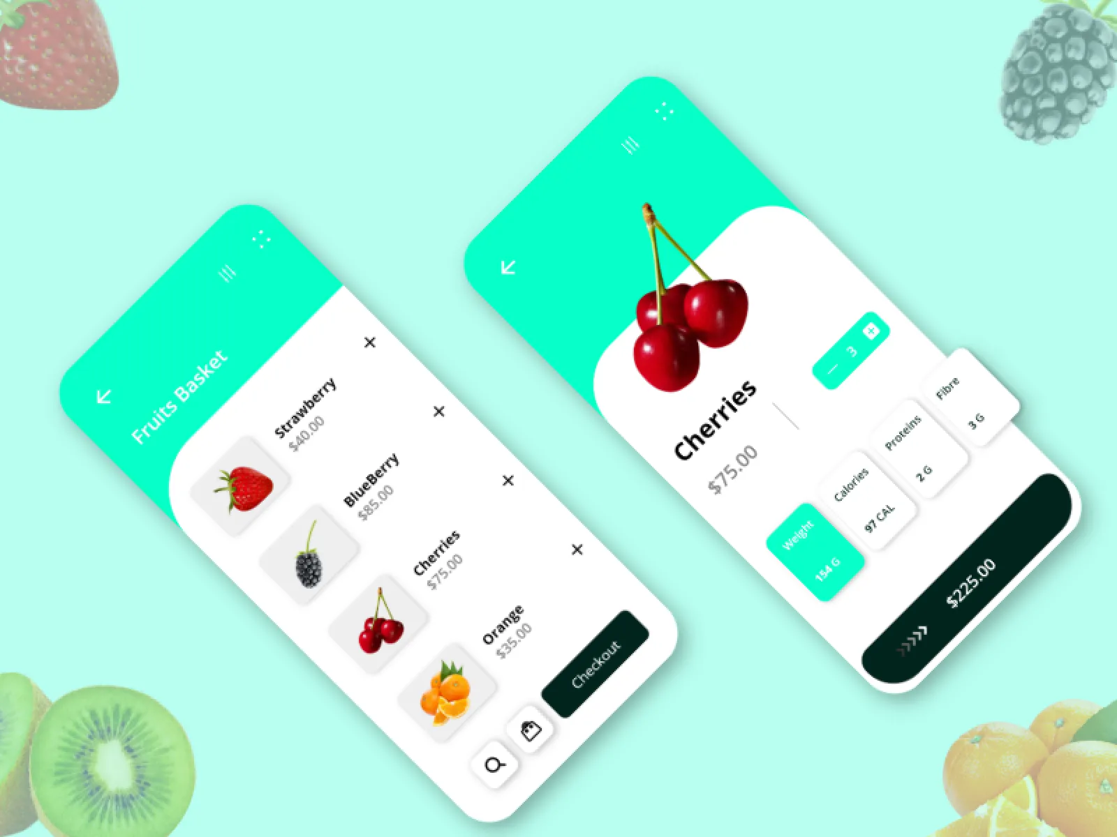 Fruits Delivery App for Figma and Adobe XD