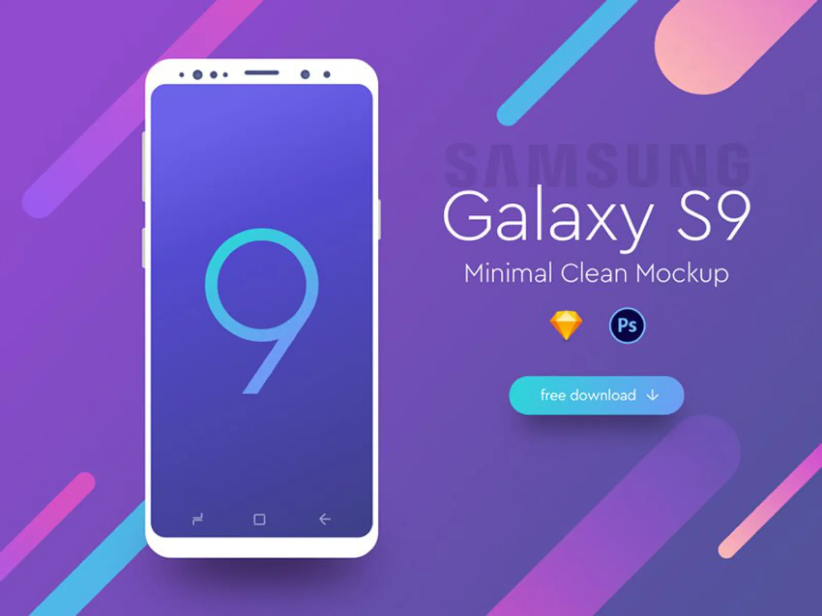 Galaxy S9 Minimal Mockup for Figma and Adobe XD