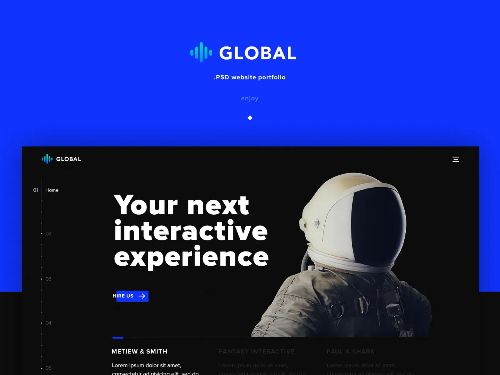 Global Website Portfolio Free for Figma and Adobe XD