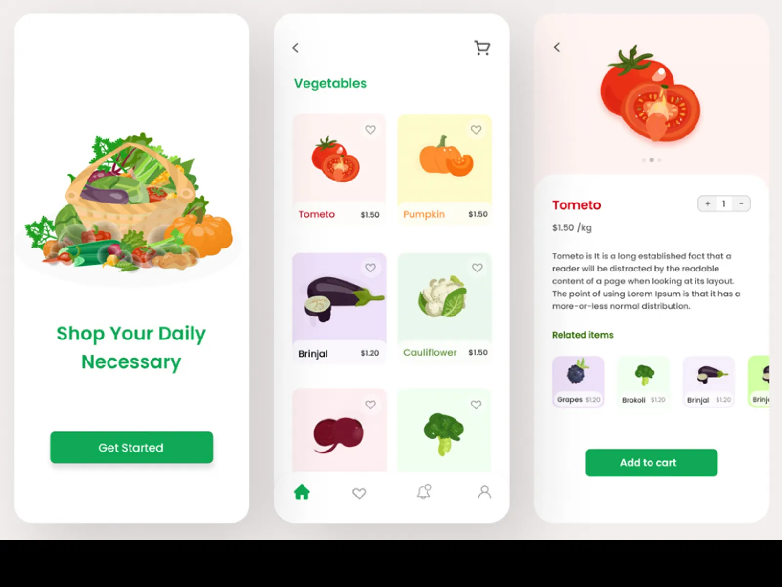 Grocery Shop App Design for Figma and Adobe XD