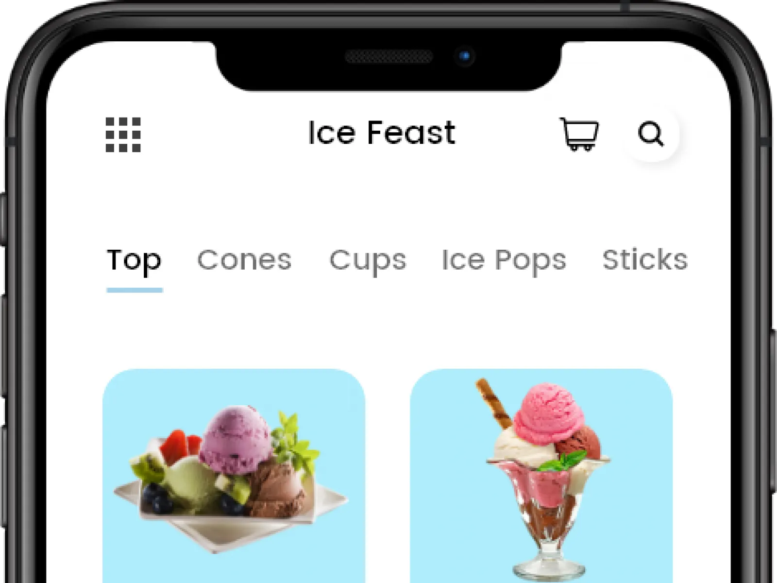 Ice Cream Online Orders for Figma and Adobe XD