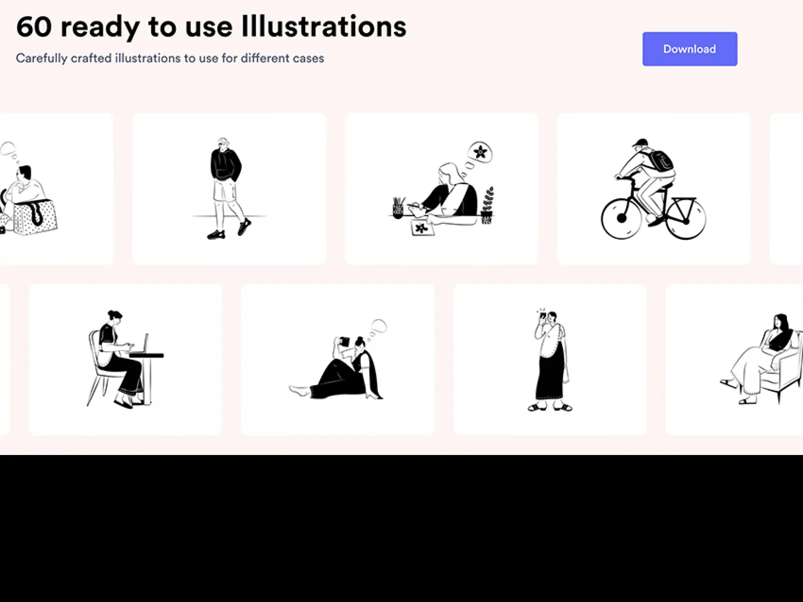 Indian Doodle Illustrations for Figma and Adobe XD