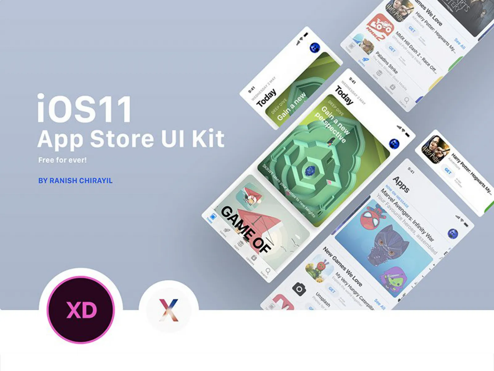 iOS 11 App Store UI Kit for Figma and Adobe XD