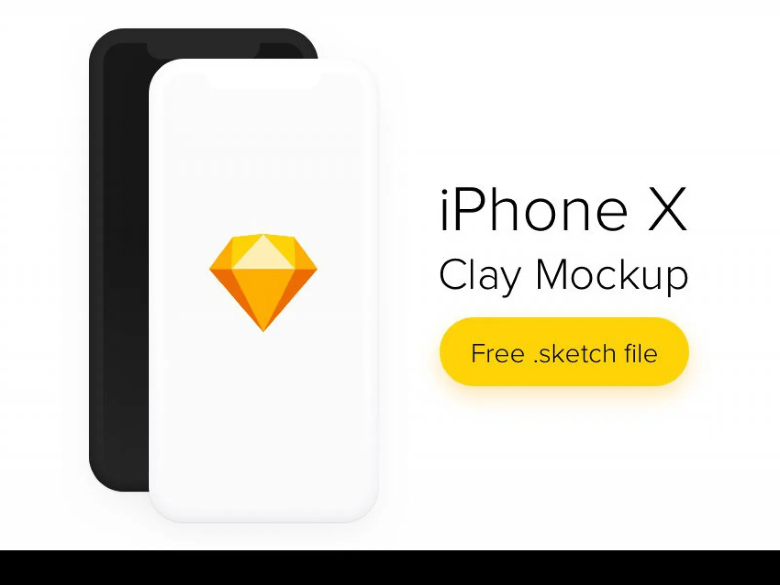 iPhone X Free Clay Mockup 2 for Figma and Adobe XD