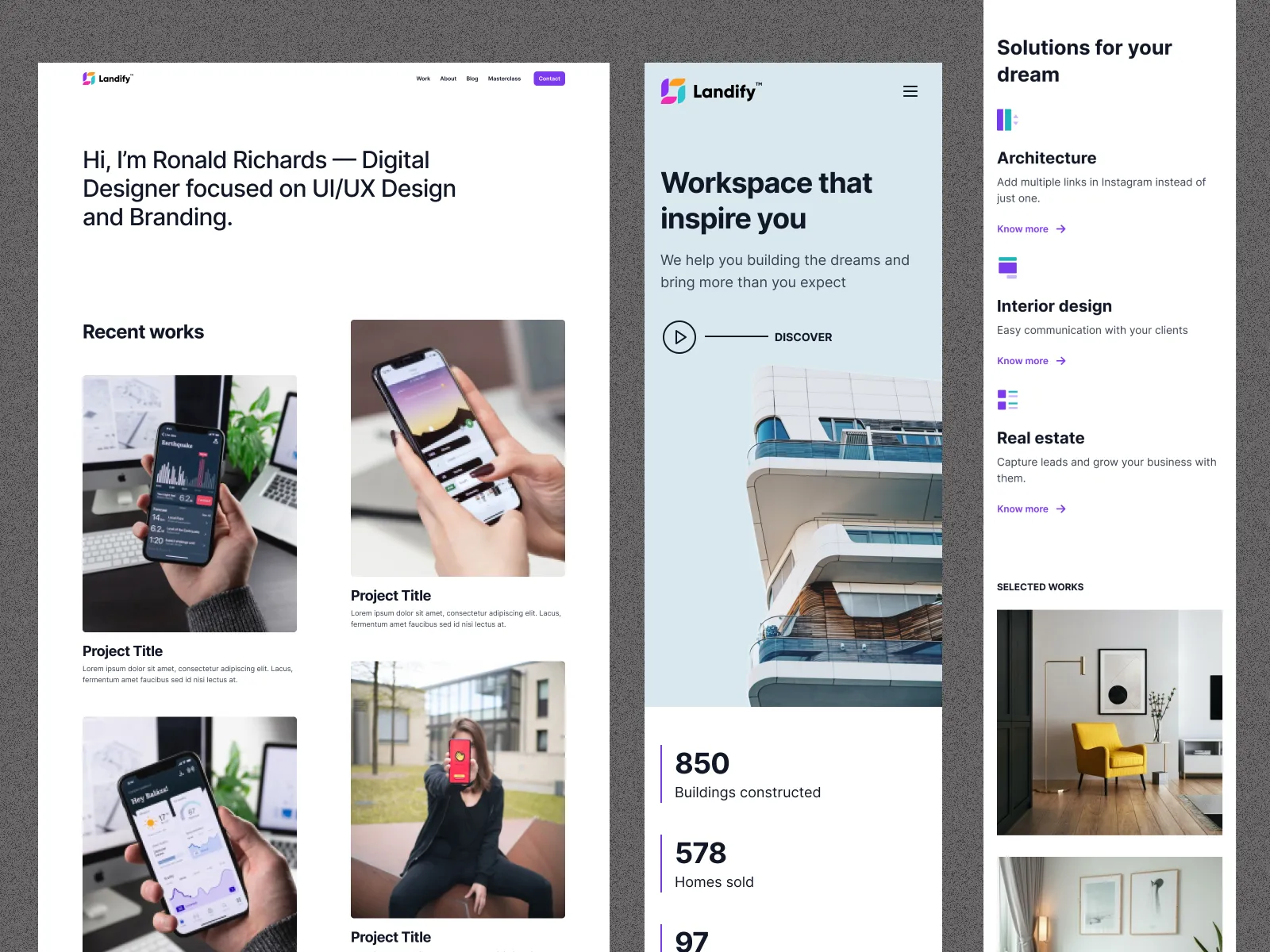 Landify ï¿½ Landing Page UI Kit for Figma and Adobe XD No 4