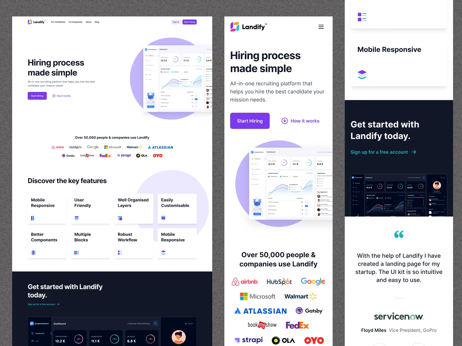 Landify ï¿½ Landing Page UI Kit for Figma and Adobe XD No 4