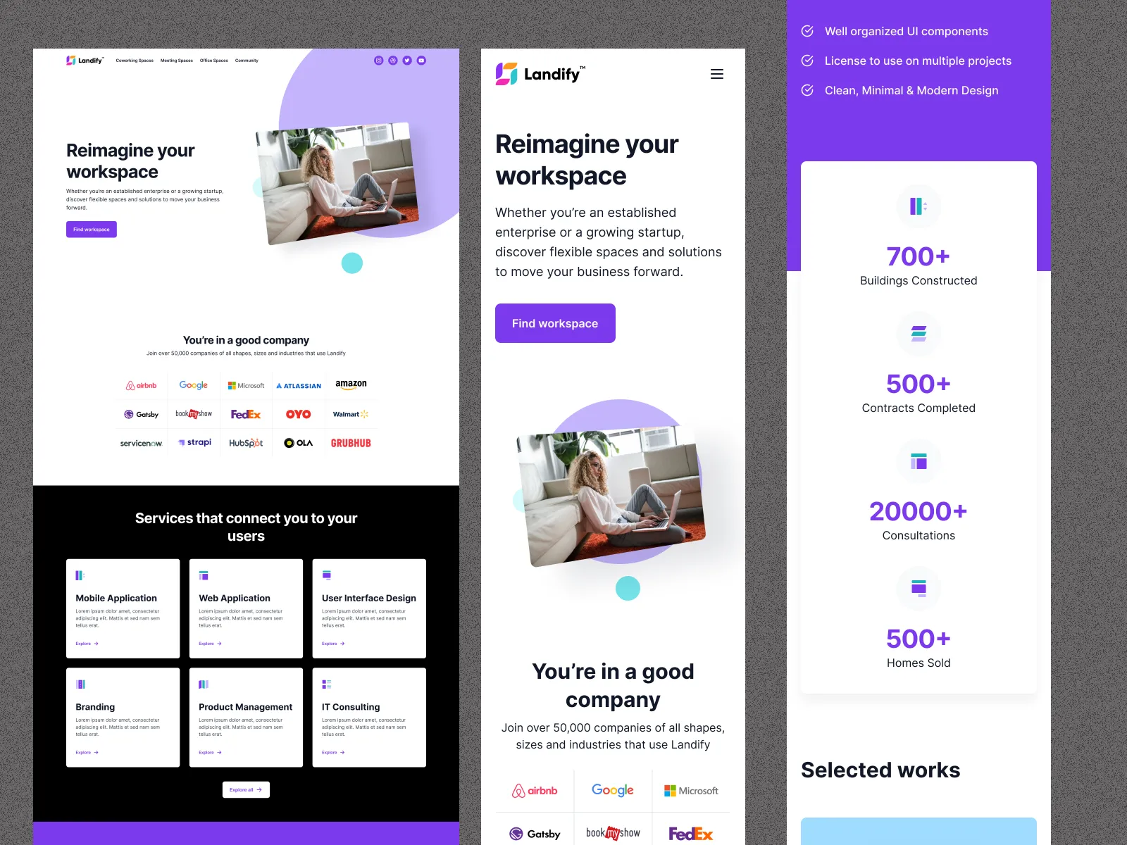 Landify ï¿½ Landing Page UI Kit for Figma and Adobe XD No 5