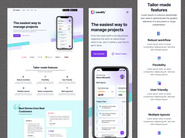 Landify ï¿½ Landing Page UI Kit for Figma and Adobe XD