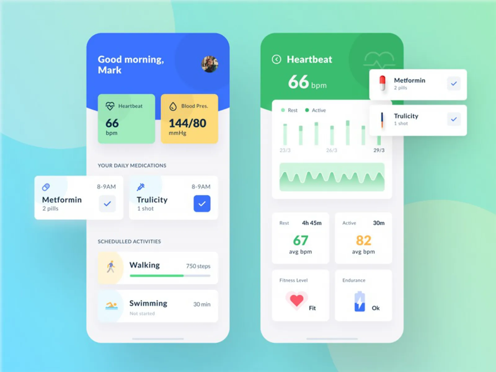 Medical App Design for Figma and Adobe XD