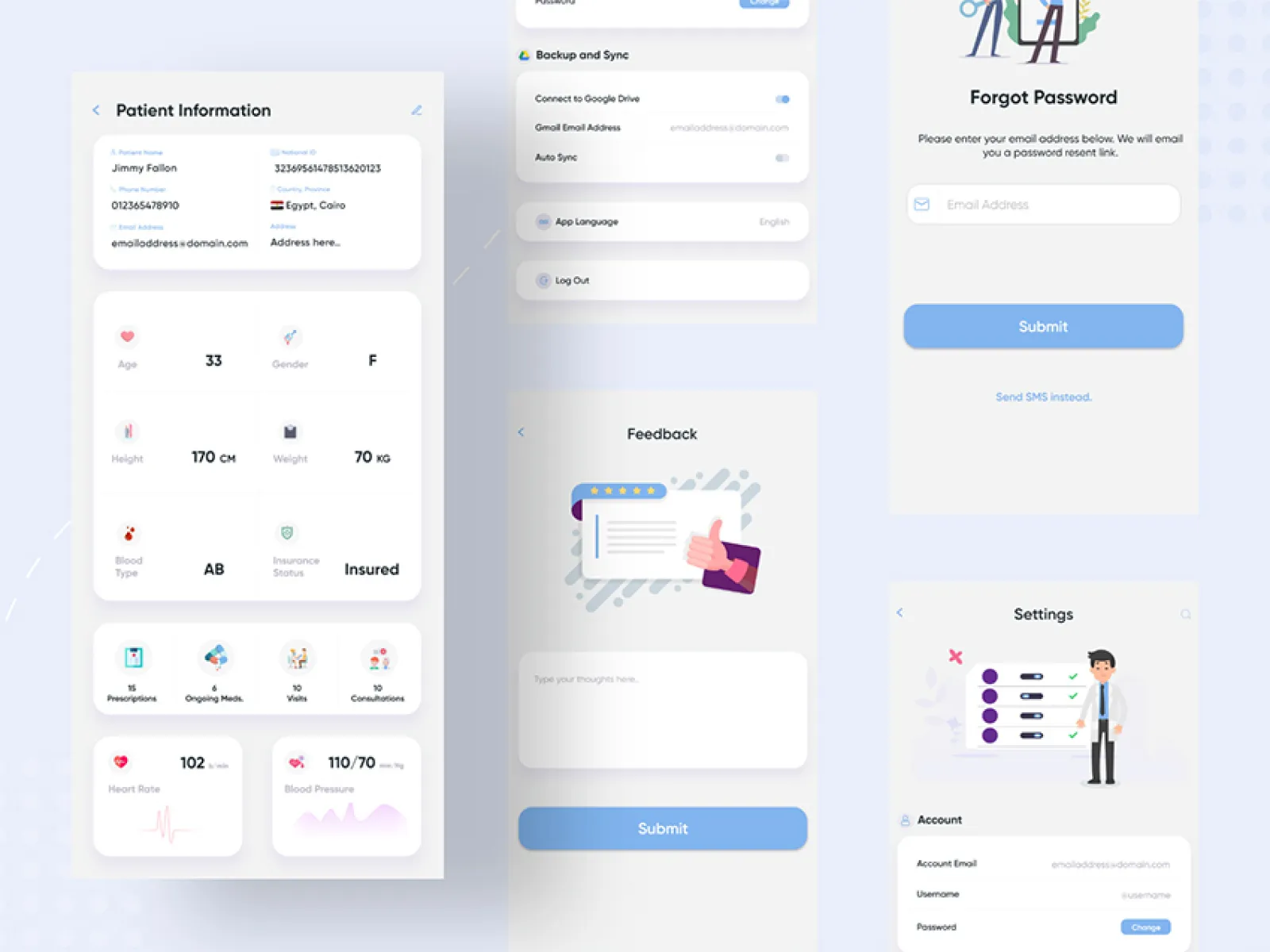 Minimal Medical App for Figma and Adobe XD