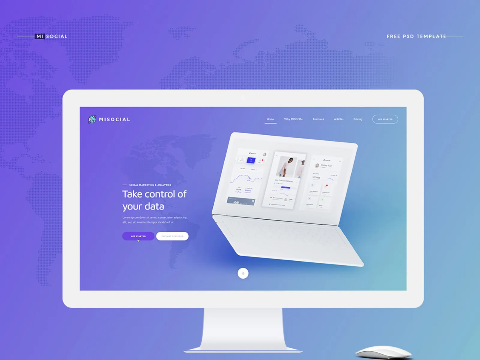 MISOCIAL Web Template for Figma and Adobe XD