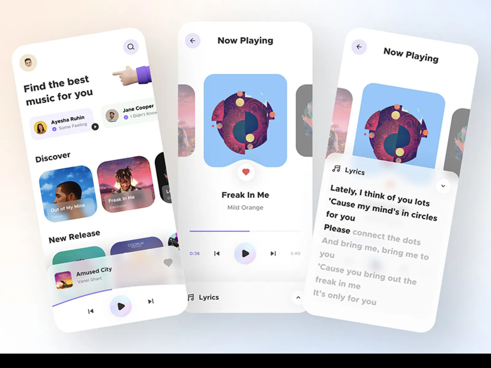 Music Player App UI Free for Figma and Adobe XD