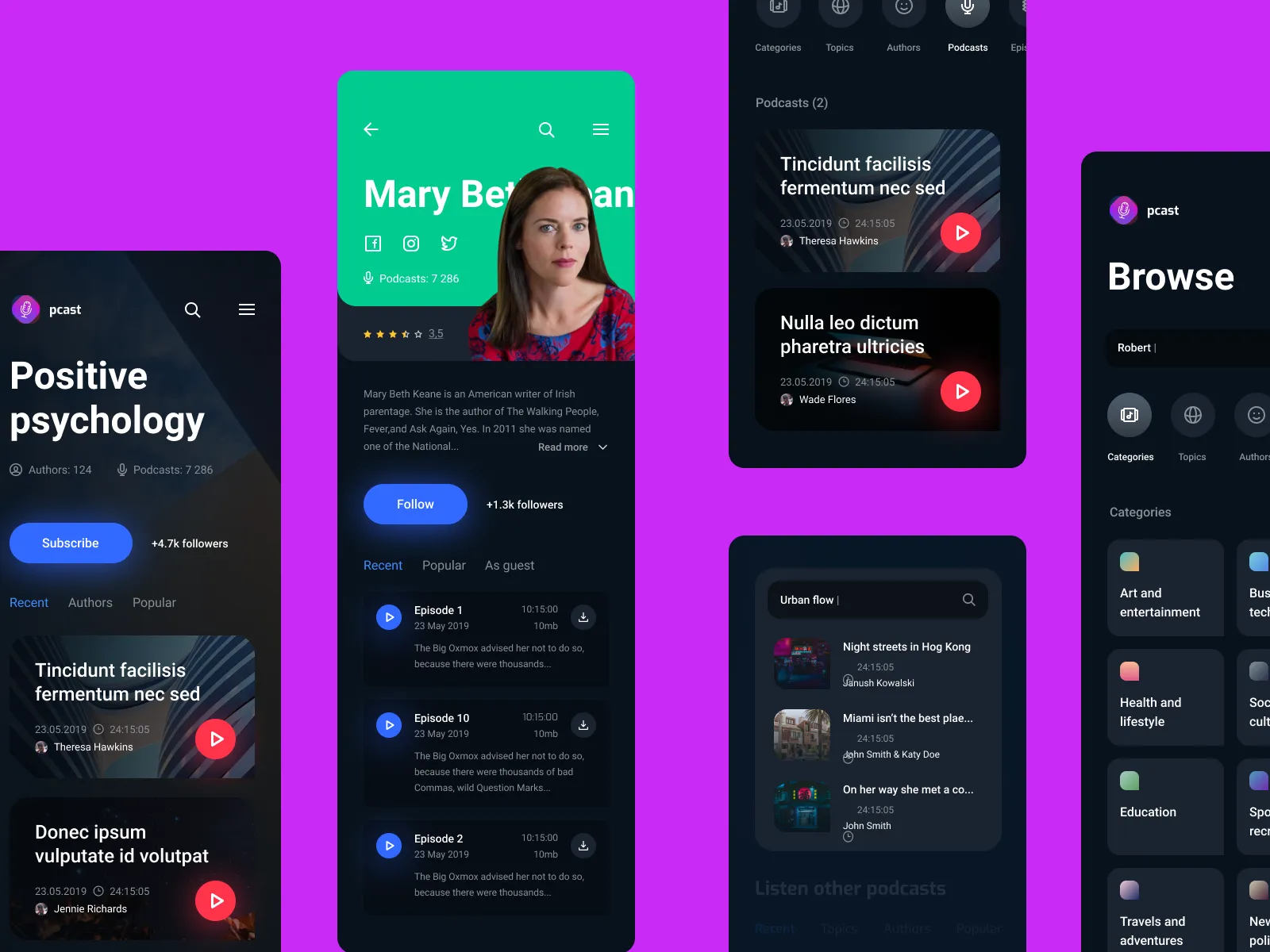 Pcast ï¿½  Podcast App for Figma and Adobe XD No 4