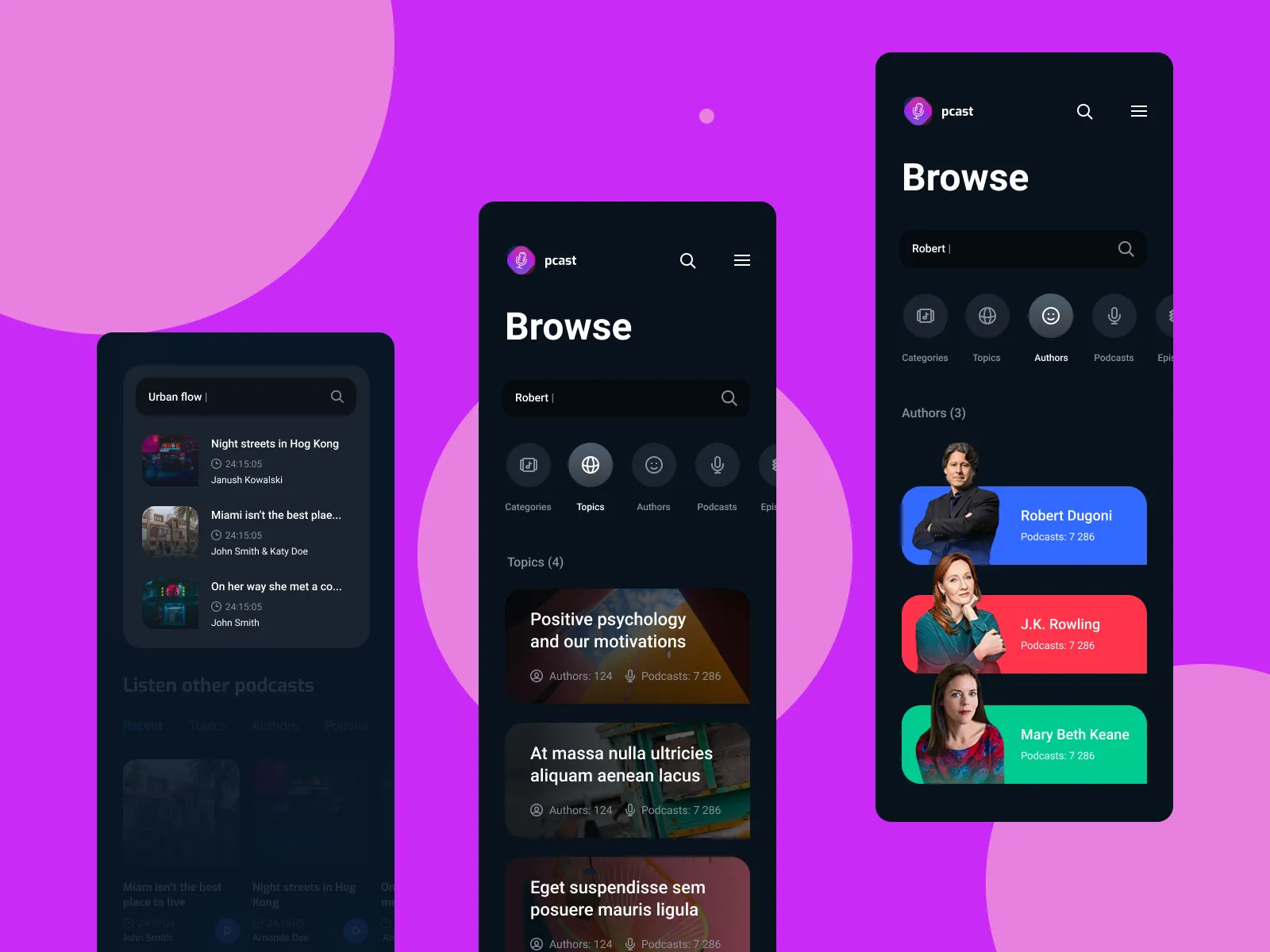 Pcast ï¿½  Podcast App for Figma and Adobe XD No 5