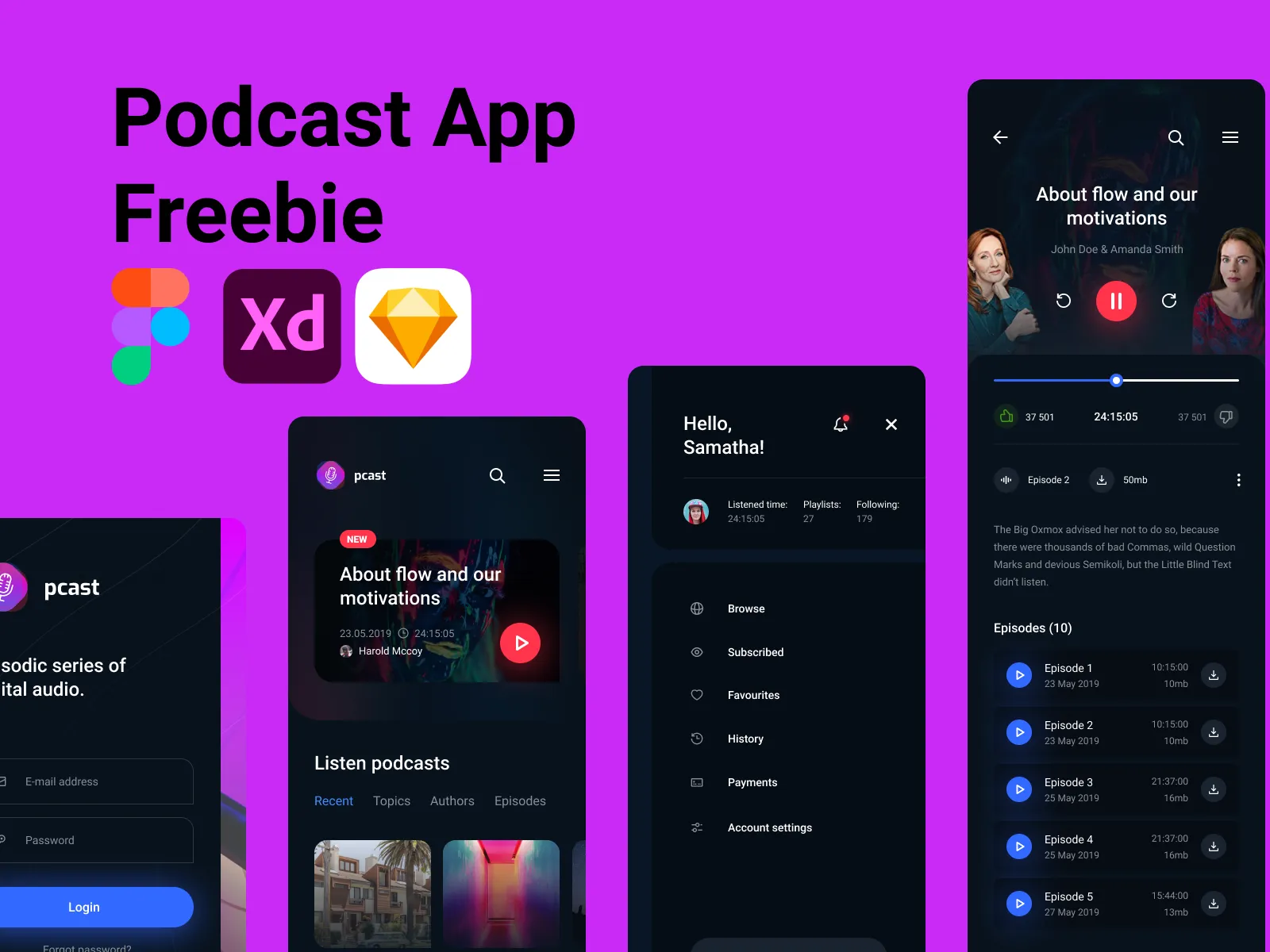 Pcast ï¿½  Podcast App  - Free template