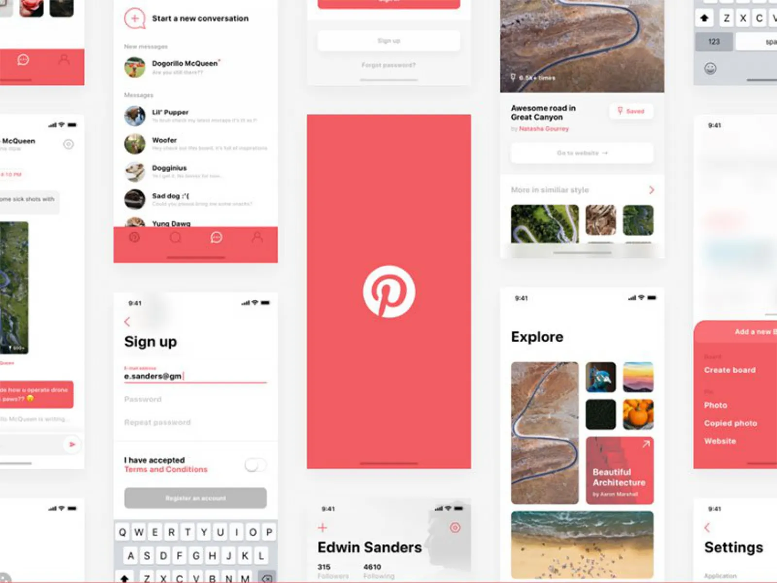 Pinterest App Design Concept for Figma and Adobe XD