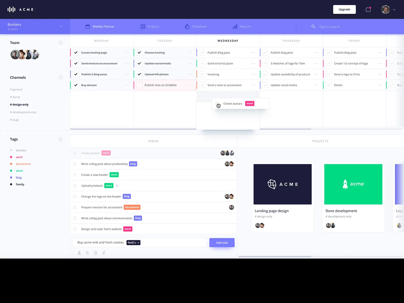 Planner Dashboard UI Kit for Figma and Adobe XD