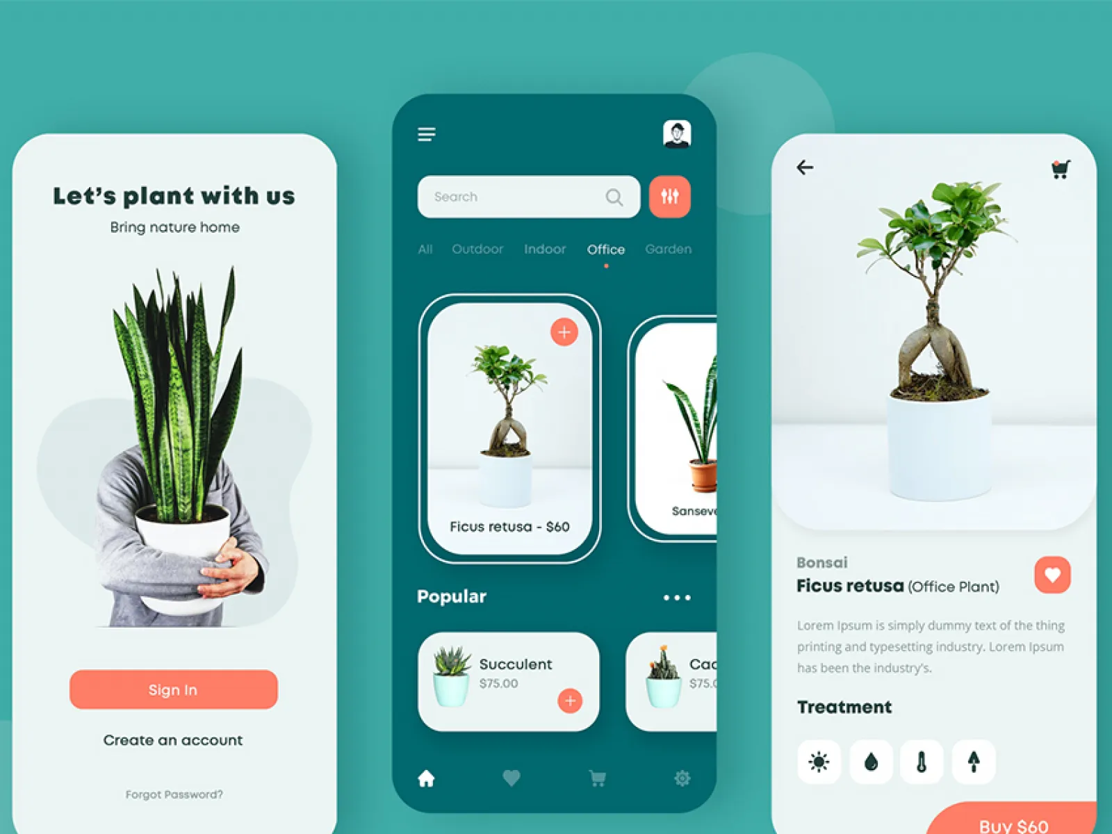 Plants Shop App Design for Figma and Adobe XD