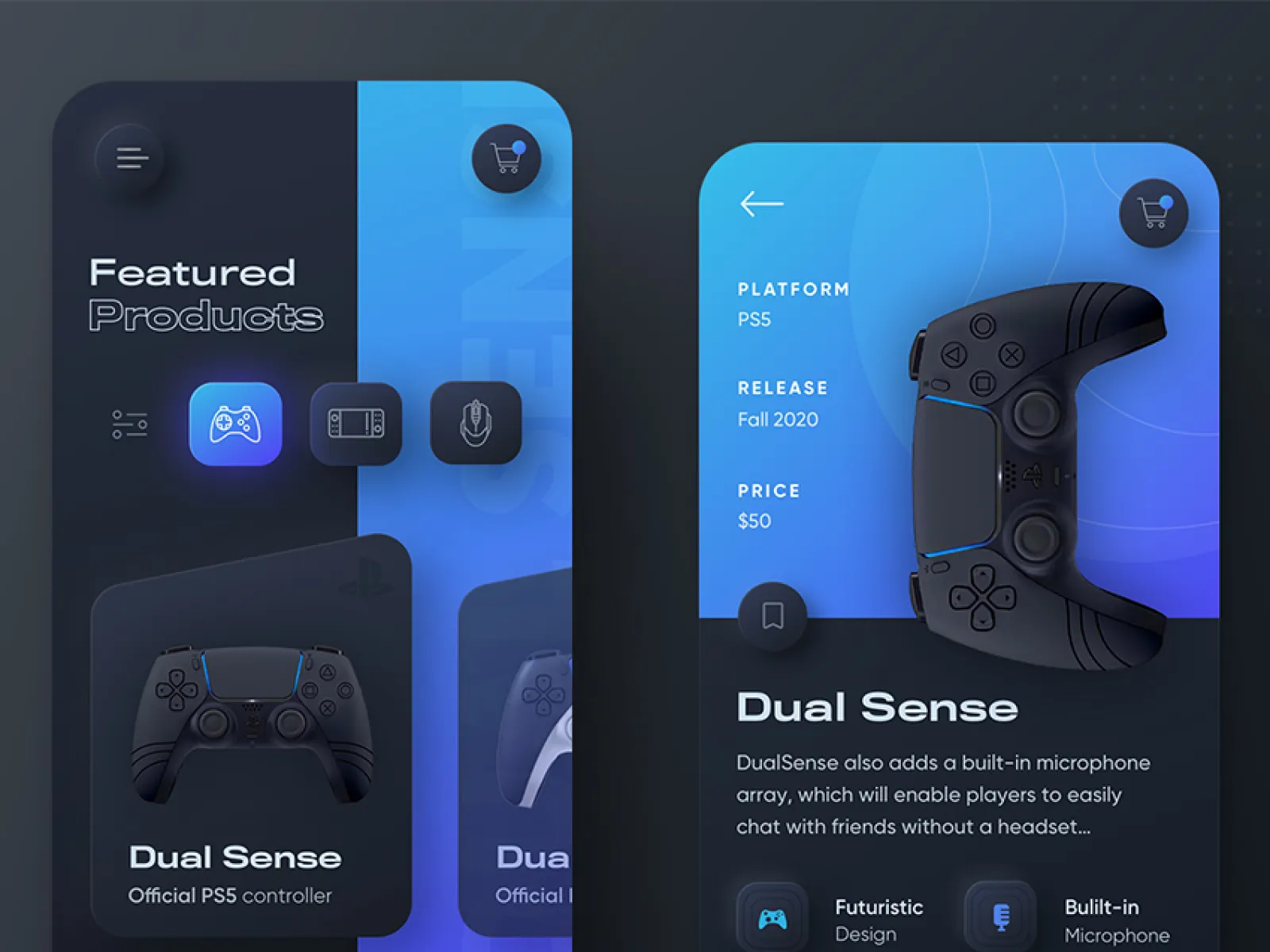 PlayStation Console App UI for Figma and Adobe XD