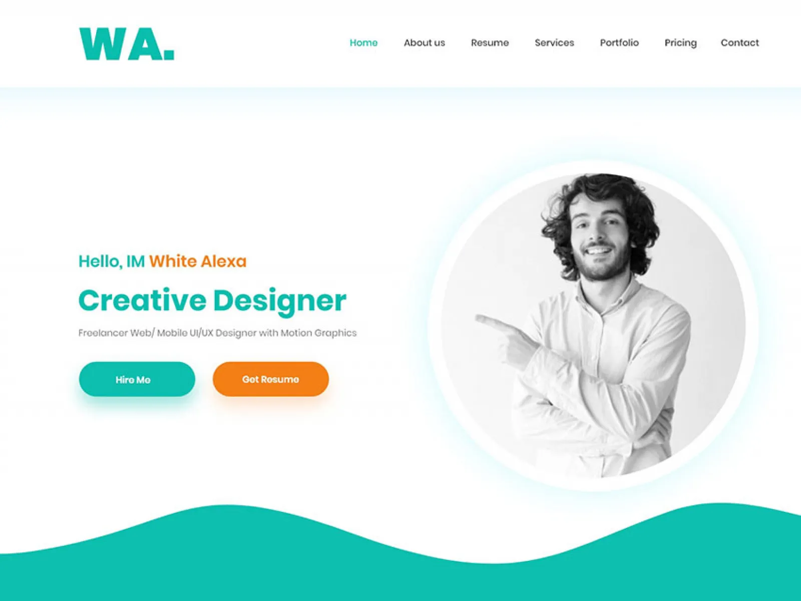 Portfolio One Page Template for Figma and Adobe XD