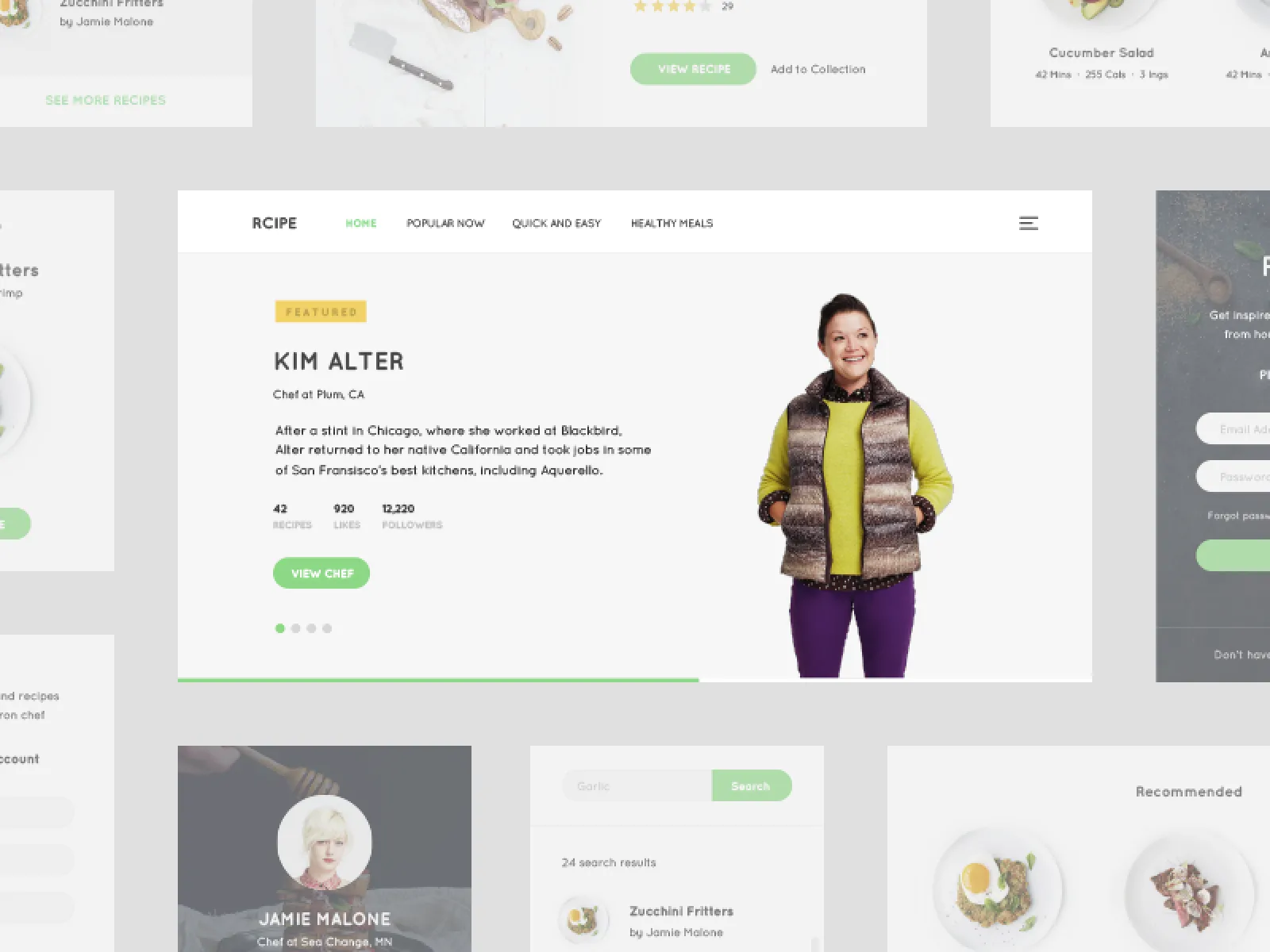Recipe Free UI Kit for Figma and Adobe XD