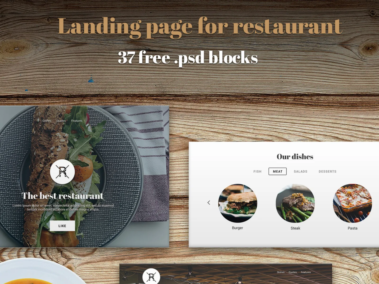 Restaurant Landing Page for Figma and Adobe XD