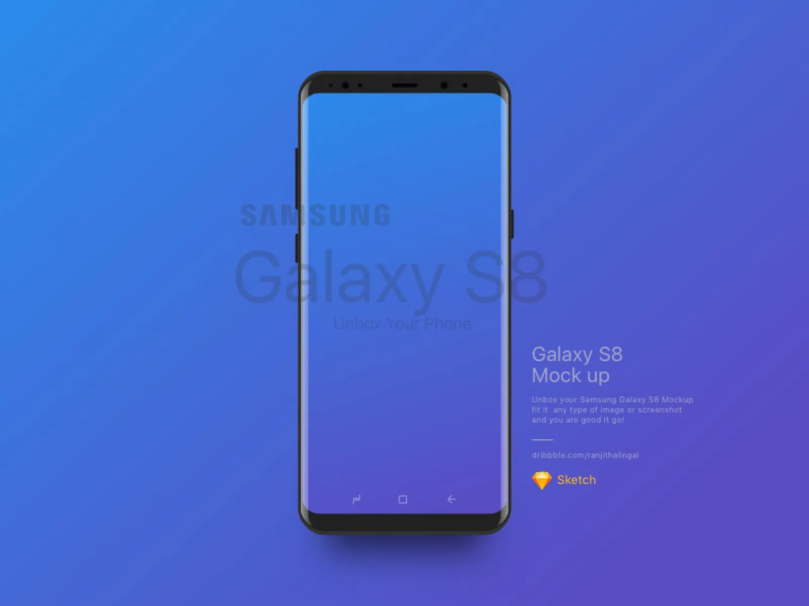 Samsung S8 Vector Mockup for Figma and Adobe XD