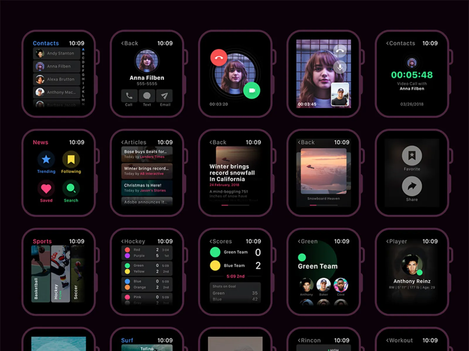 Smartwatch UI Kit for Figma and Adobe XD