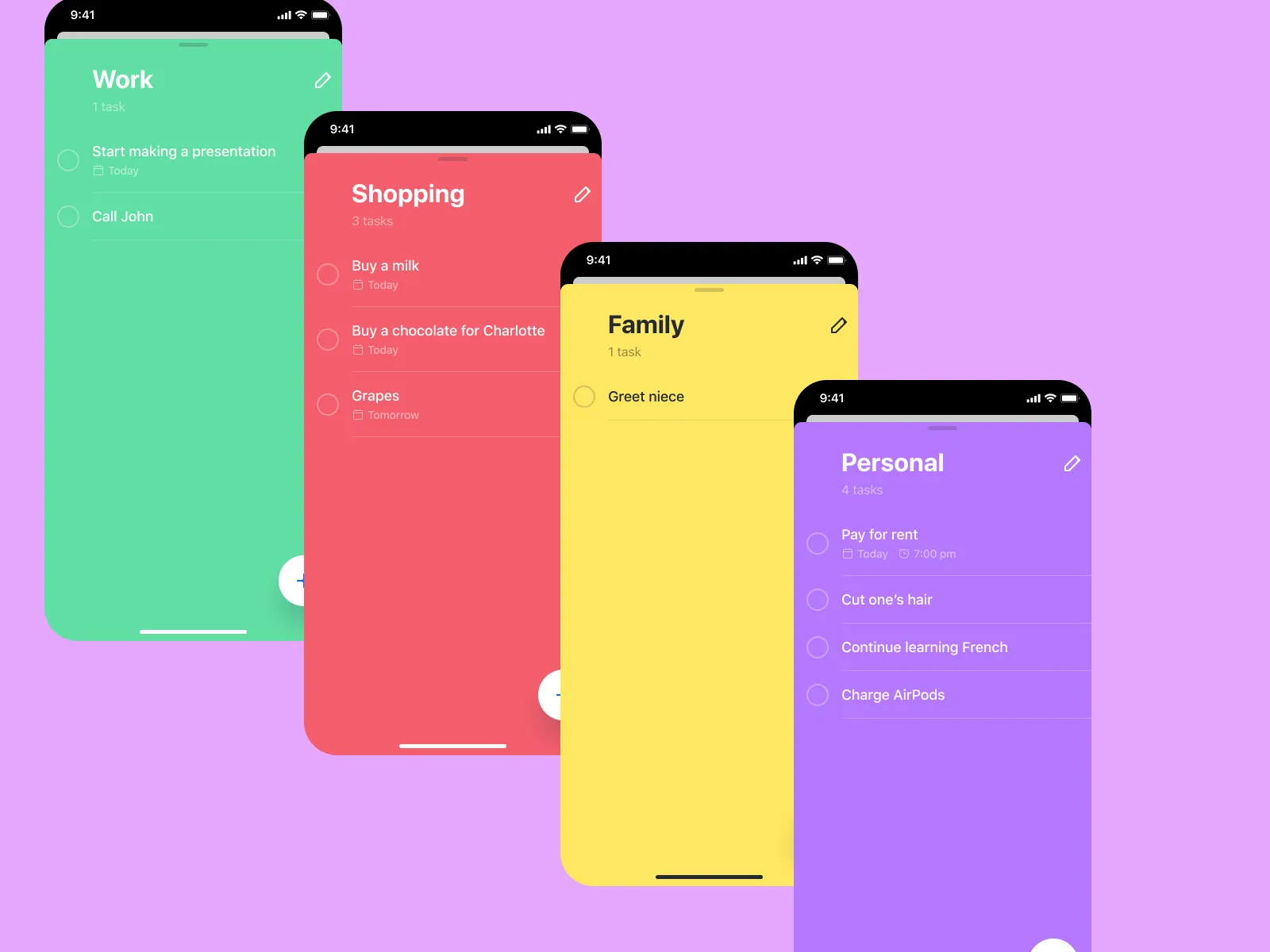 Tasker ï¿½ ToDo App Template for Figma and Adobe XD No 4