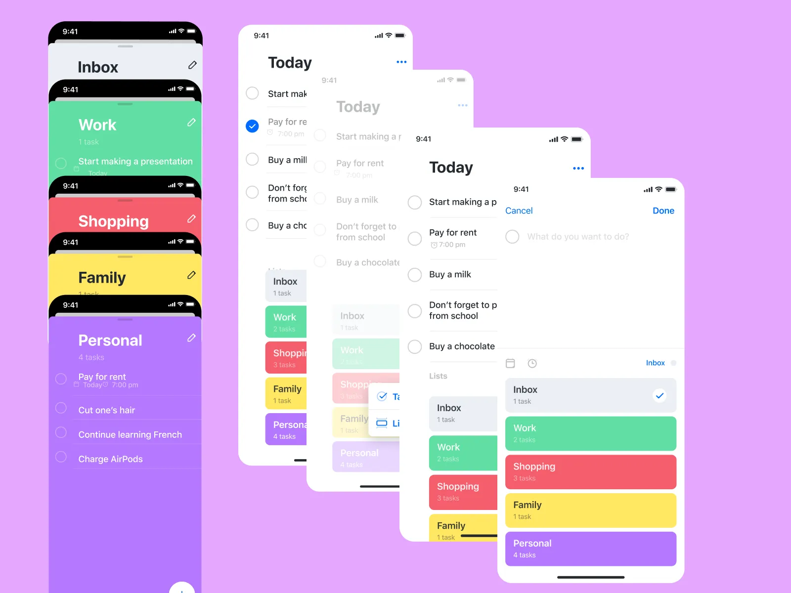 Tasker ï¿½ ToDo App Template for Figma and Adobe XD No 5