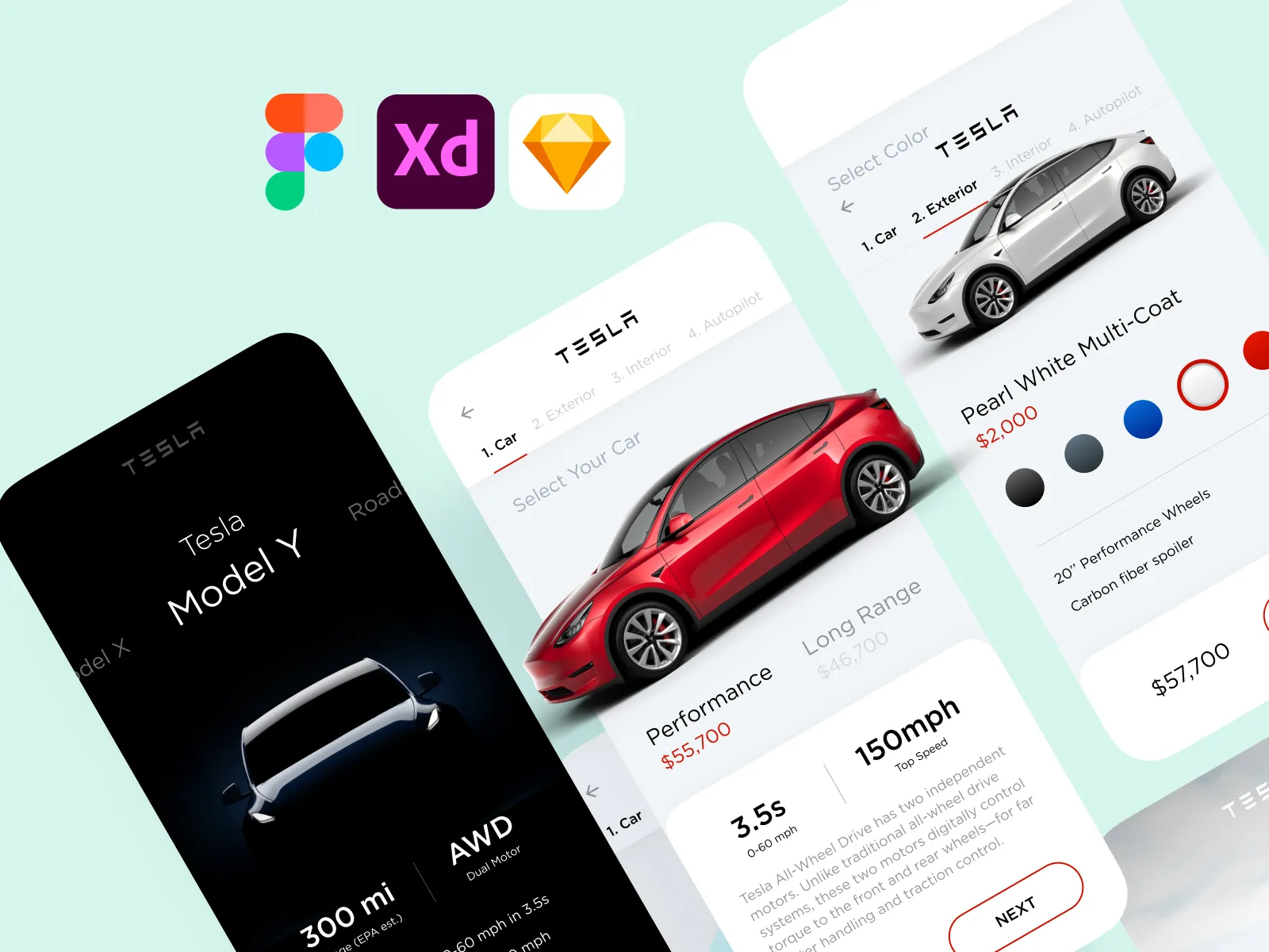Tesla Model Y ï¿½ Concept UI Kit  - Free template