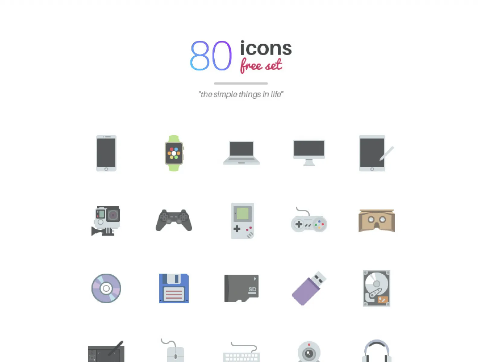 Things in Life: 80 Free Icons for Figma and Adobe XD