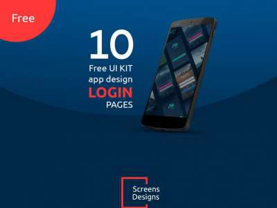 10 Login Screens Free UI Kit  - Free template