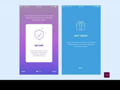 2 Onboarding App Screens  - Free template