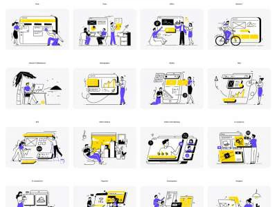 20 Free Workflow Illustrations  - Free template