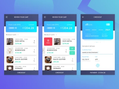 3 Steps Checkout Free UI Kit  - Free template