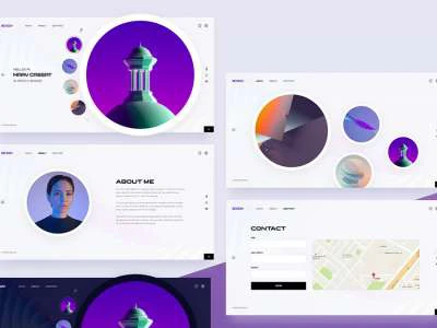 3D Artist Portfolio UI Kit  - Free template