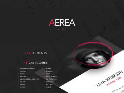 AEREA UI Kit +50 Elements  - Free template