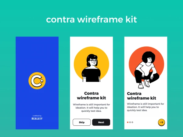 Contra ï¿½ Open Source Wireframe  - Free template