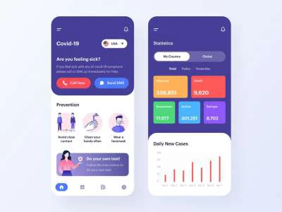 COVID-19 App Design  - Free template