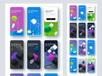 3D Models App Mockups for Figma  - Free template