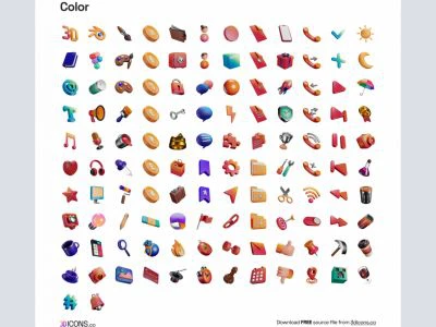 3dicons - Open Source 3D Icon Library  - Free template